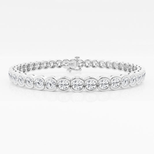 Round Moissanite Half Bezel Tennis Bracelet