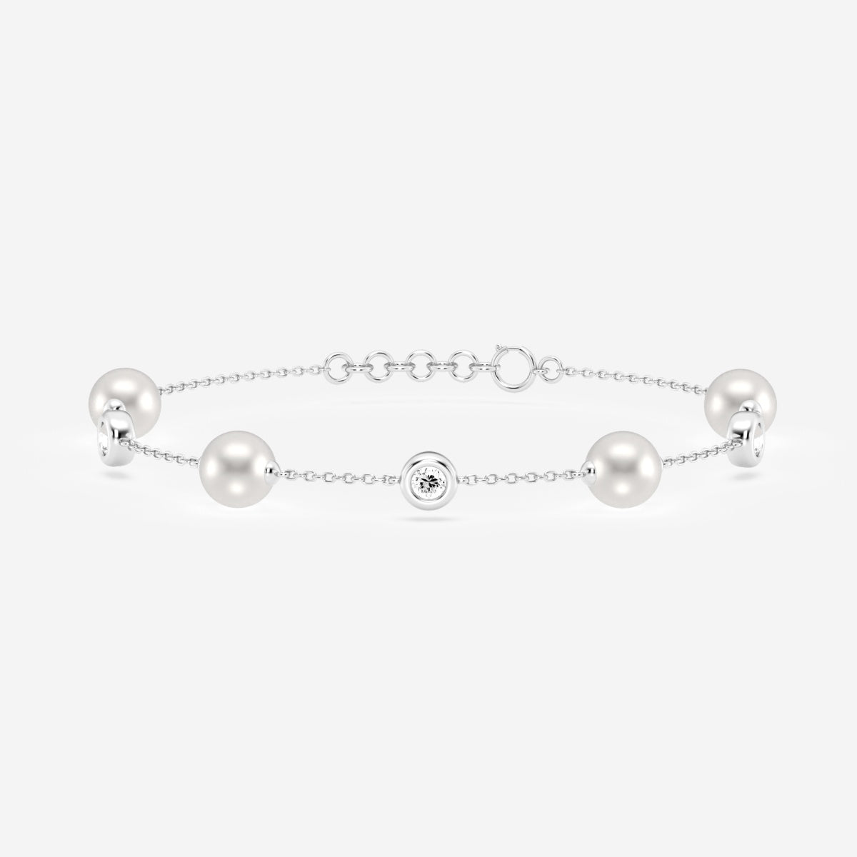 Moissanite Alternating Adjustable Chain Bracelet