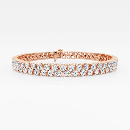 Round Moissanite Double Row Fashion Bracelet