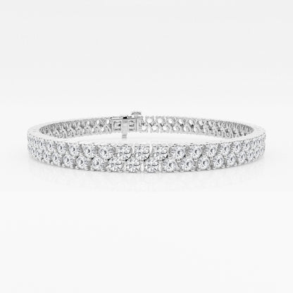 Round Moissanite Double Row Fashion Bracelet