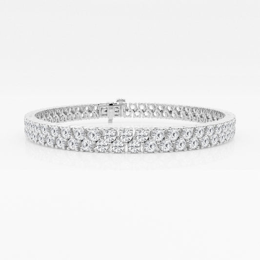 Round Moissanite Double Row Fashion Bracelet