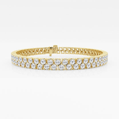 Round Moissanite Double Row Fashion Bracelet
