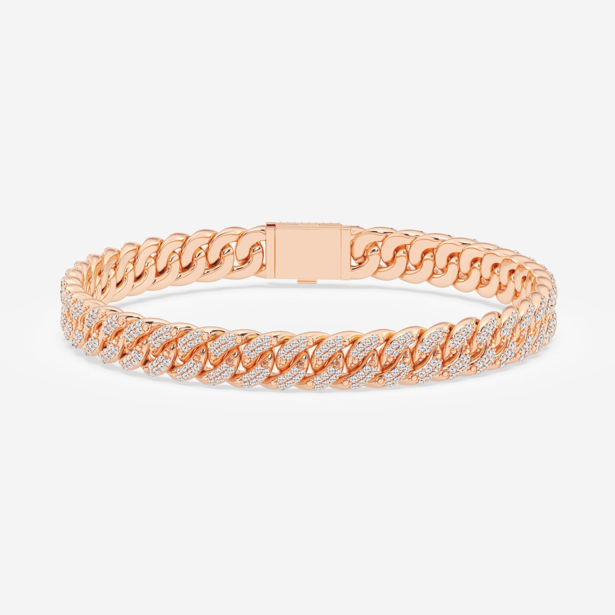 Thin Pavé Cuban Link Bracelet – view 3