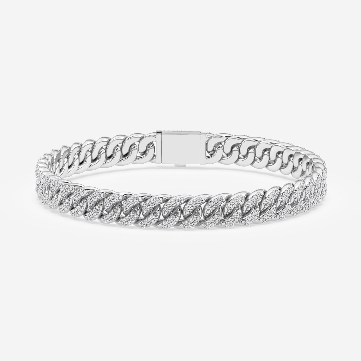 Thin Pavé Cuban Link Bracelet – view 5