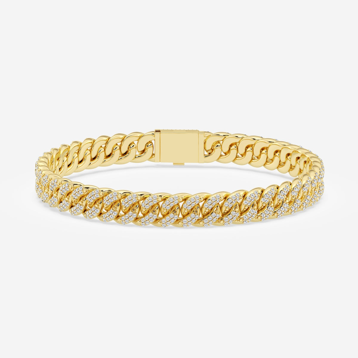 Thin Pavé Cuban Link Bracelet – view 6