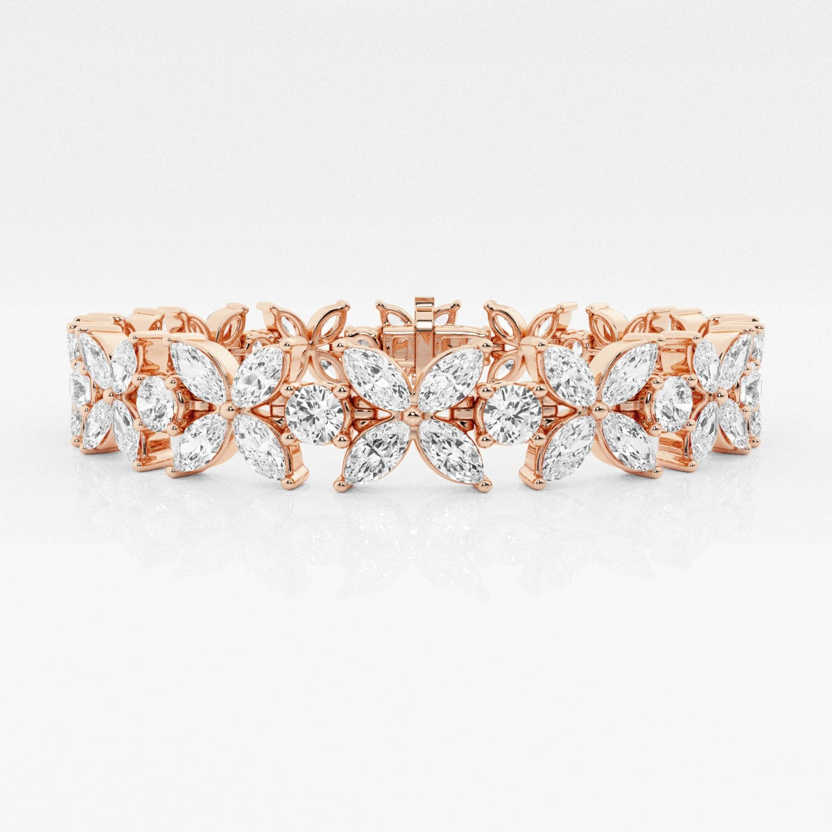 Marquise Moissanite Flower Fashion Bracelet – view 3