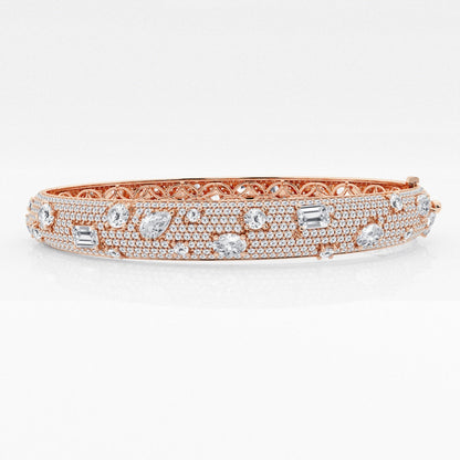 Multi-Shape Moissanite Scatter Bangle Bracelet