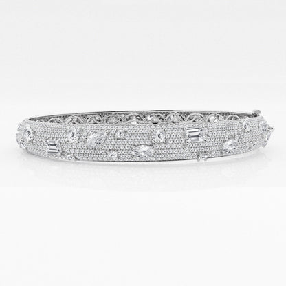 Multi-Shape Moissanite Scatter Bangle Bracelet