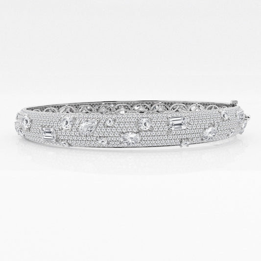 Multi-Shape Moissanite Scatter Bangle Bracelet