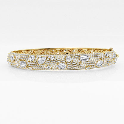 Multi-Shape Moissanite Scatter Bangle Bracelet