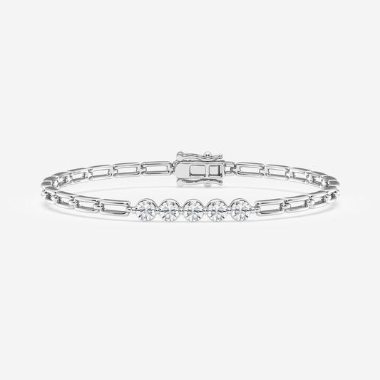 Round Moissanite Adjustable Five Stone Fashion Bracelet