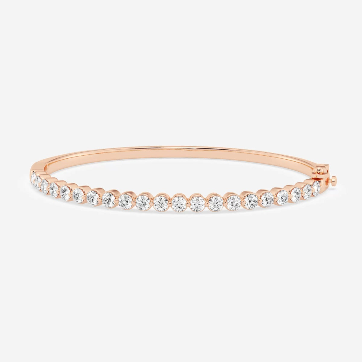 Round Moissanite Floating Bangle Bracelet – view 4