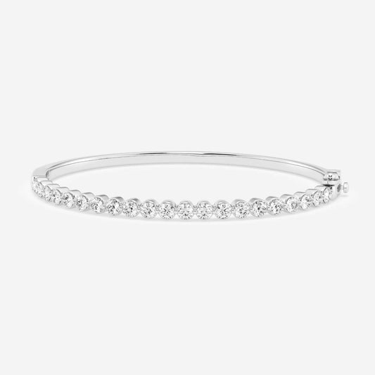Round Moissanite Floating Bangle Bracelet