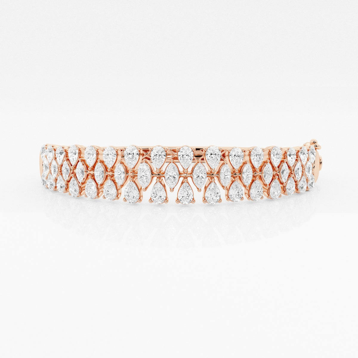 Marquise and Pear Moissanite Bangle Bracelet – view 4