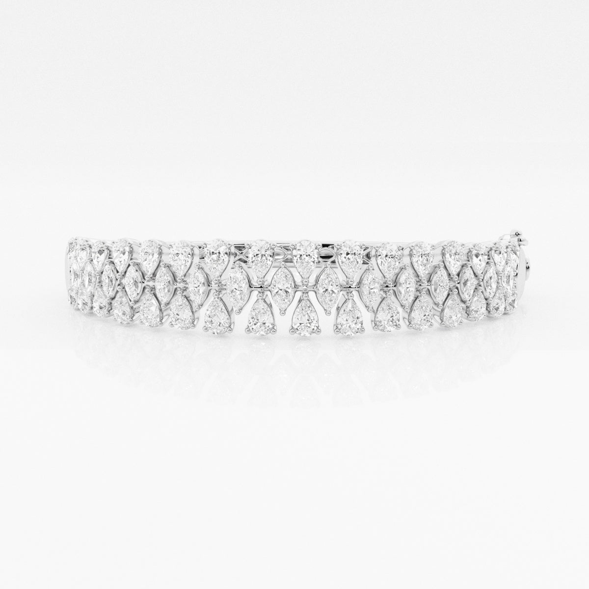 Marquise and Pear Moissanite Bangle Bracelet – view 2