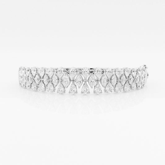Marquise and Pear Moissanite Bangle Bracelet