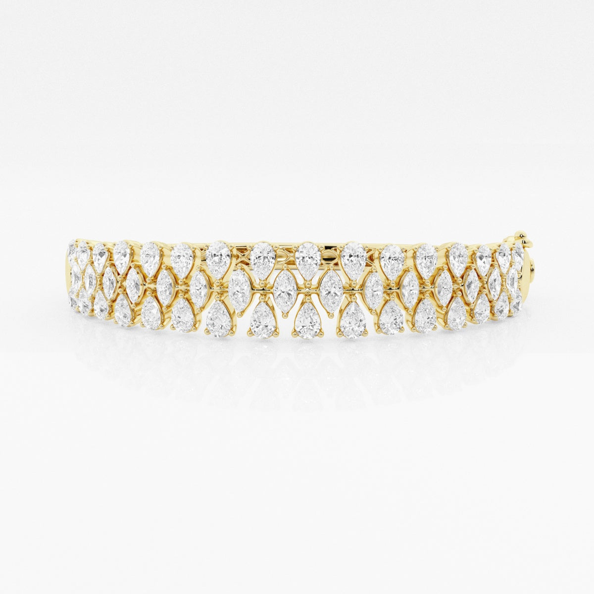 Marquise and Pear Moissanite Bangle Bracelet – view 3