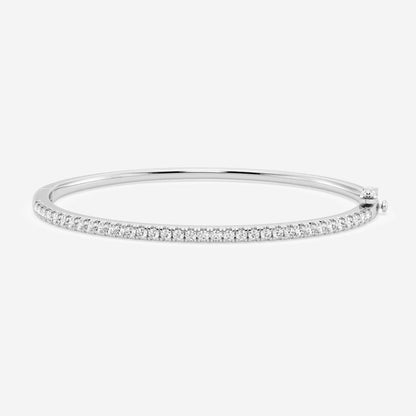 Round Moissanite French Pave Bangle Bracelet