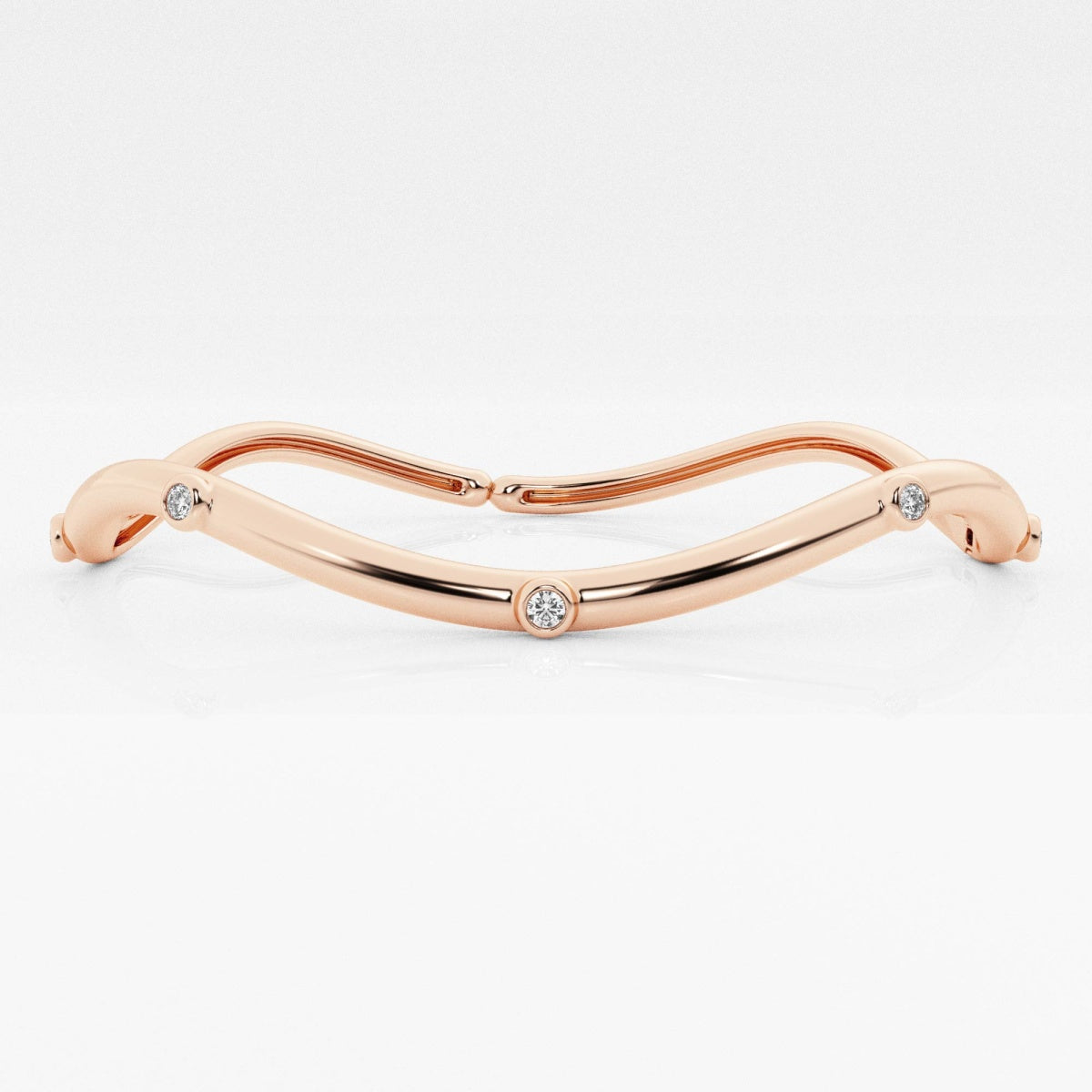 Round Moissanite Wavy Bangle Bracelet – view 5