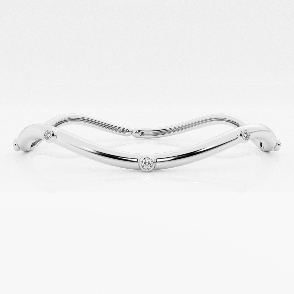 Round Moissanite Wavy Bangle Bracelet – view 6
