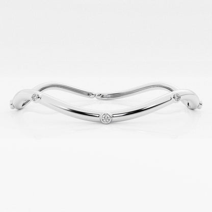 Round Moissanite Wavy Bangle Bracelet