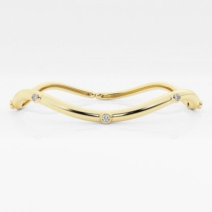 Round Moissanite Wavy Bangle Bracelet
