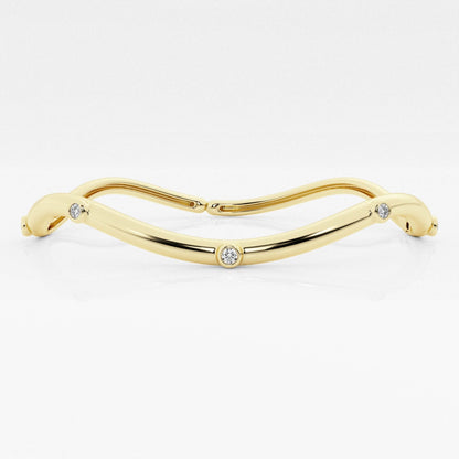 Round Moissanite Wavy Bangle Bracelet