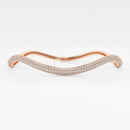 Round Moissanite Wavy Bangle Bracelet
