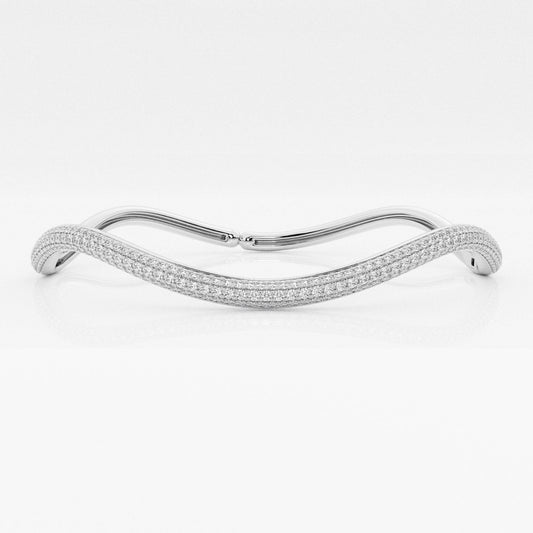 Round Moissanite Wavy Bangle Bracelet