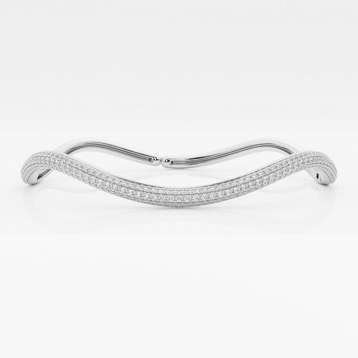 Round Moissanite Wavy Bangle Bracelet