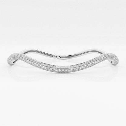Round Moissanite Wavy Bangle Bracelet