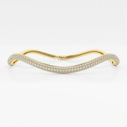 Round Moissanite Wavy Bangle Bracelet