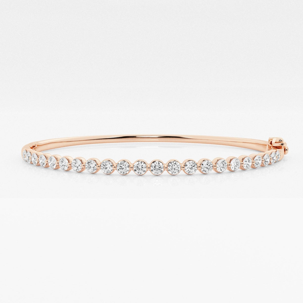 Round Moissanite Bold Bangle Bracelet