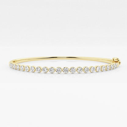 Round Moissanite Bold Bangle Bracelet