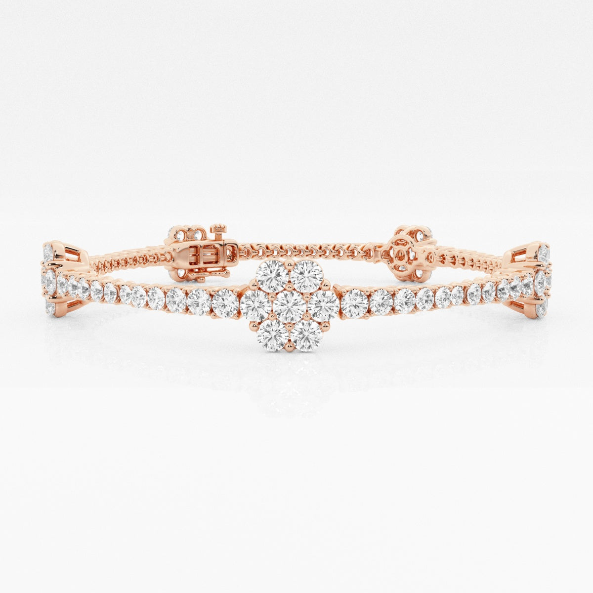 Round Moissanite Flower Fashion Bracelet – view 5