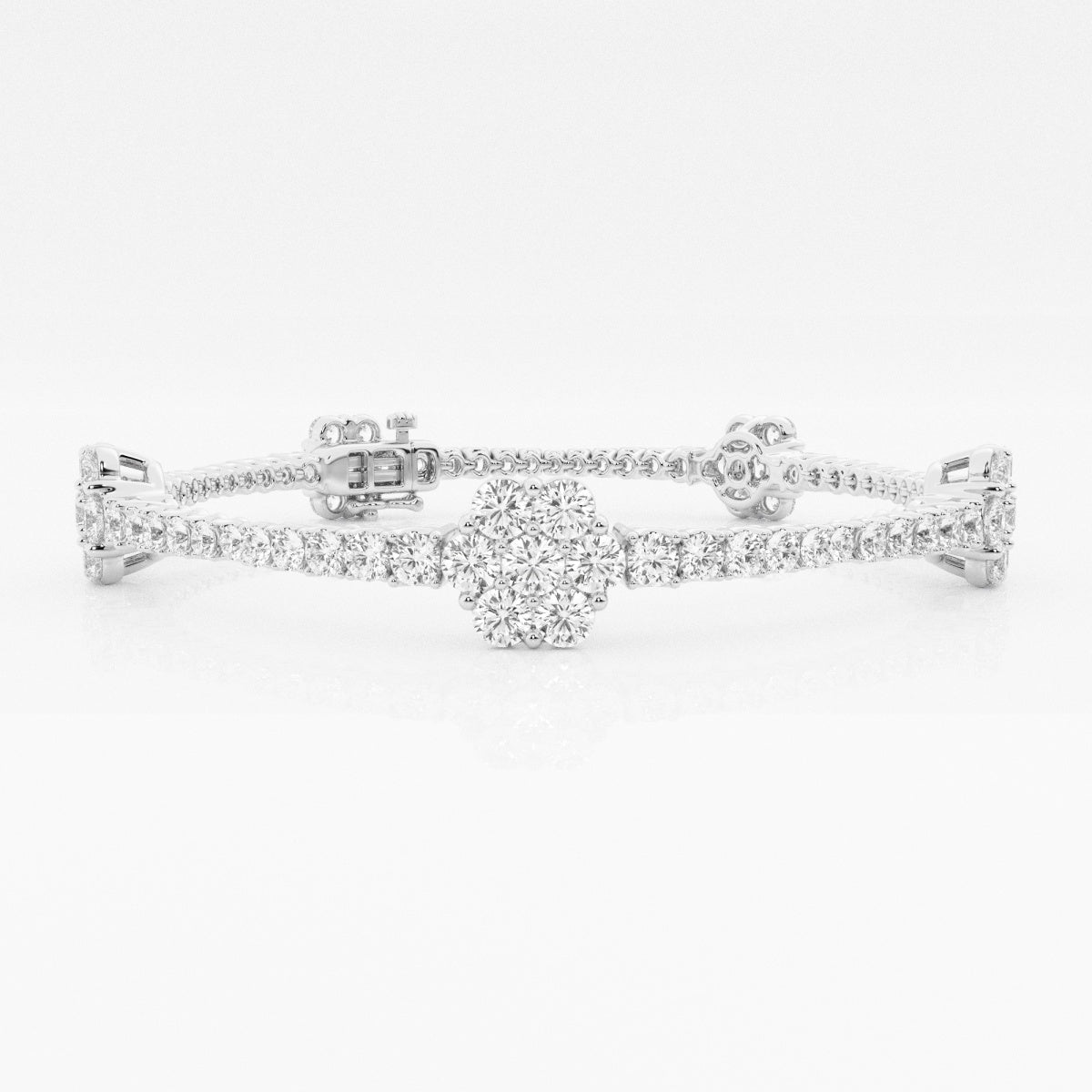 Round Moissanite Flower Fashion Bracelet – view 2