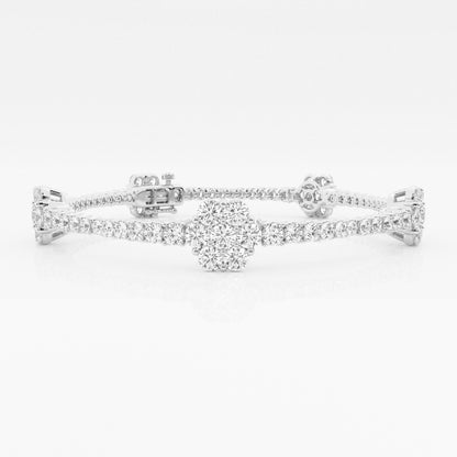 Round Moissanite Flower Fashion Bracelet