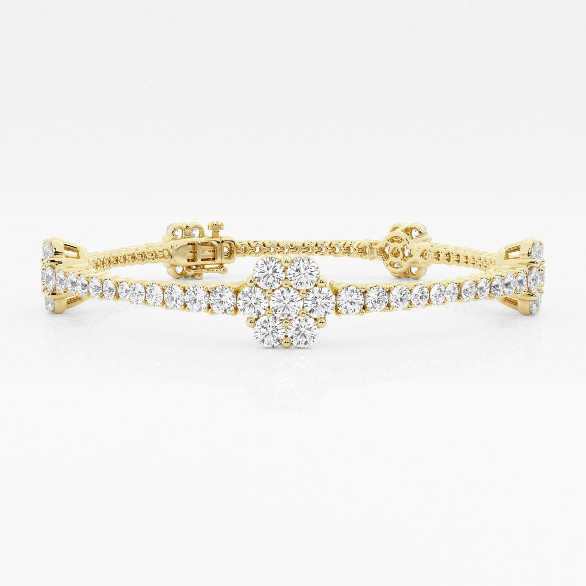 Round Moissanite Flower Fashion Bracelet – view 4