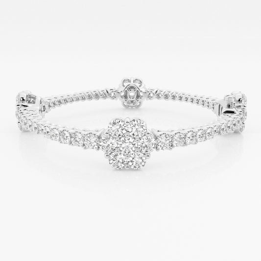 Round Moissanite Shared Prong Fashion Bracelet