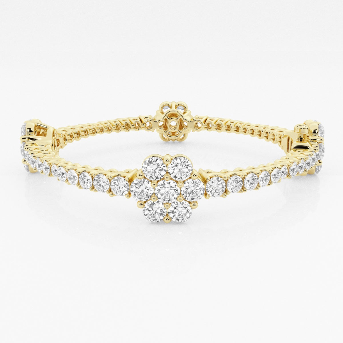 Round Moissanite Shared Prong Fashion Bracelet – view 2
