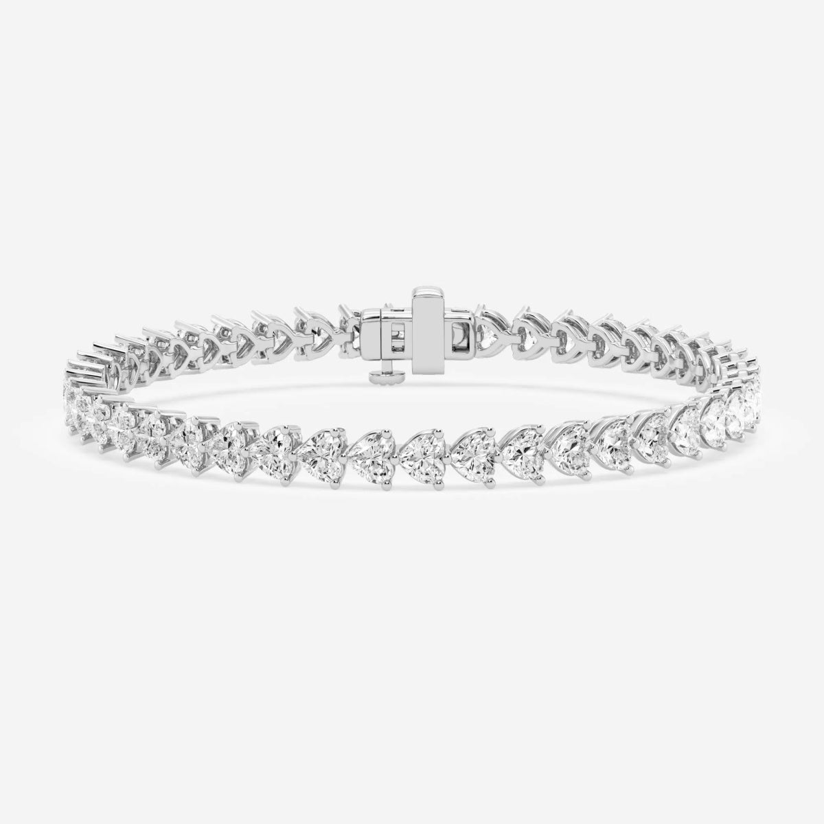 Heart Moissanite East-West Tennis Bracelet