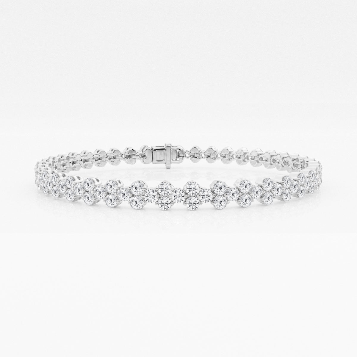 Round Moissanite Double Row Fashion Bracelet