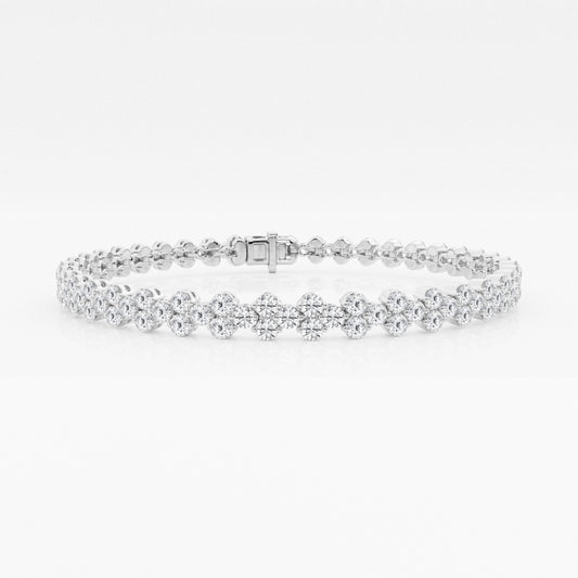 Round Moissanite Double Row Fashion Bracelet