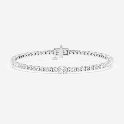 Oval Moissanite Single Station Tennis Bracelet