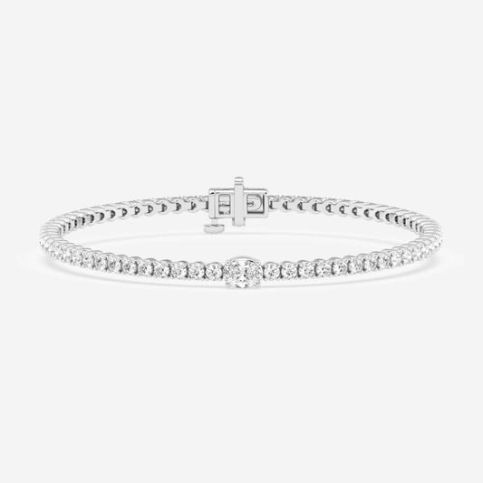 Oval Moissanite Single Station Tennis Bracelet