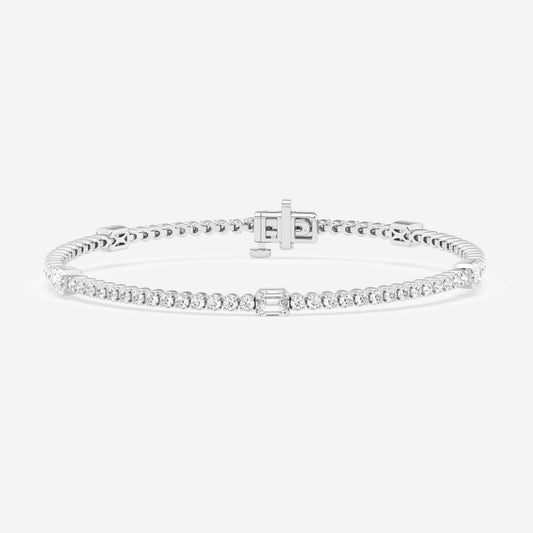 Emerald Moissanite Five Stations Tennis Bracelet