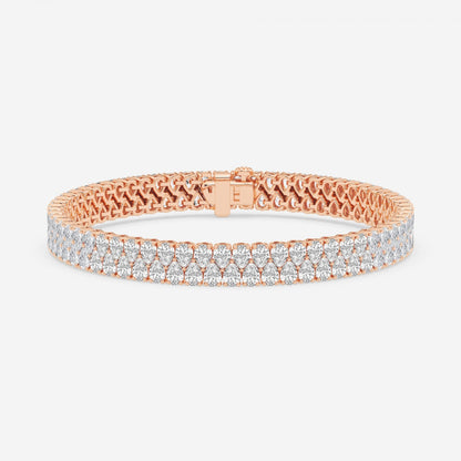 Pear Moissanite Double Row Interlocking Fashion Bracelet