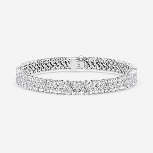Pear Moissanite Double Row Interlocking Fashion Bracelet