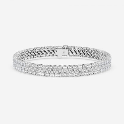 Pear Moissanite Double Row Interlocking Fashion Bracelet