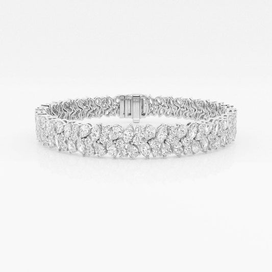 Badgley Mischka Round, Pear, Marquise Moissanite Alternating Fashion Bracelet